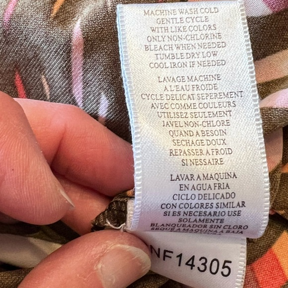 Vintage BCBG Max Azria Faux Wrap Swirl Print Jersey Knit Top - Picture 2 of 5